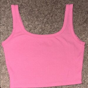 Pink Fitted Crop Tank Top